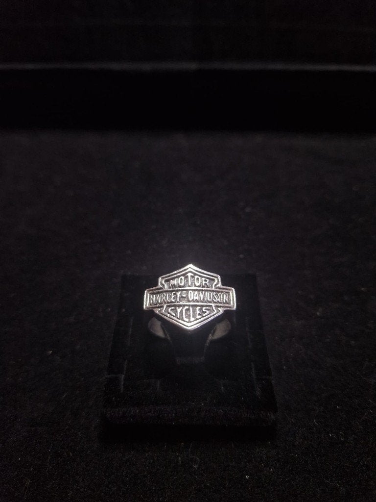 Harley davidson ring in 925 Sterling zilver, Ophalen of Verzenden, Zo goed als nieuw, Zilver, Zilver