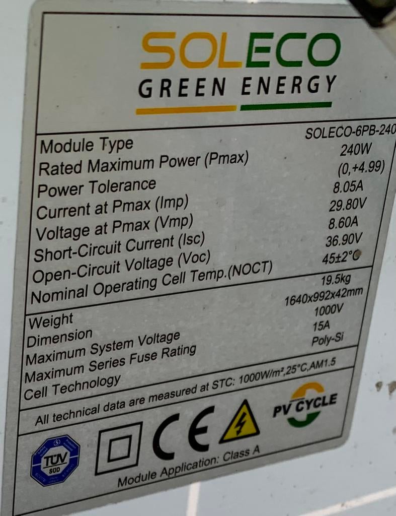 Zonnepanelen >1000 te koop in zijn geheel, Doe-het-zelf en Bouw, Zonnepanelen en Toebehoren, Zo goed als nieuw, Paneel, 200 wattpiek of meer