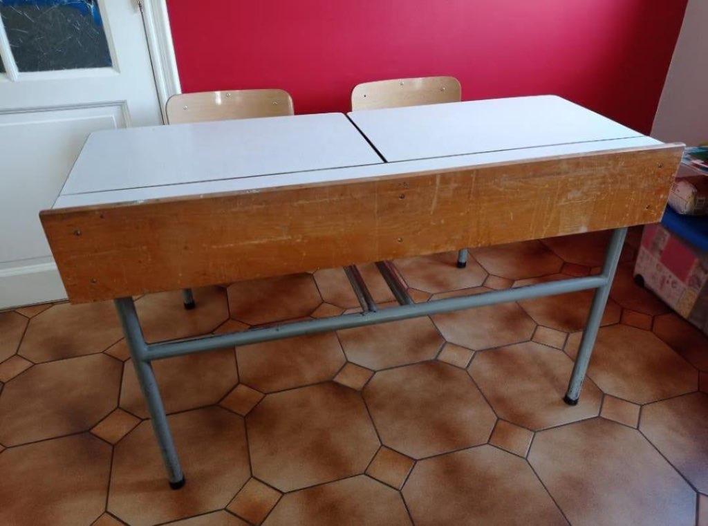 Schoolbank, Huis en Inrichting, Vintage, Ophalen, Gebruikt