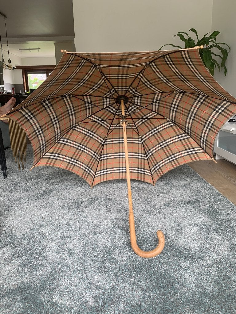 Burberry paraplu vintage, Ophalen, Gebruikt, Bruin