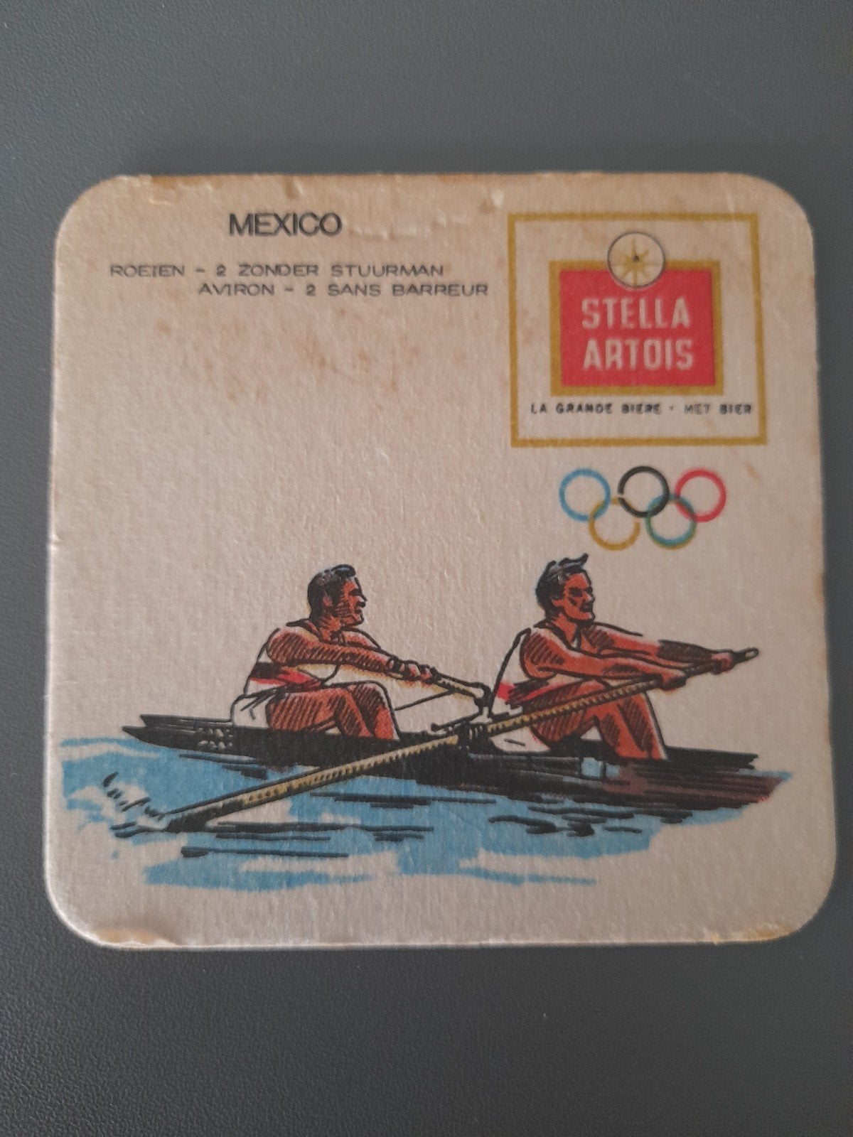 Tapis à bière Stella Artois pour les Jeux Olympiques de 1968, Collections, Enlèvement ou Envoi, Stella Artois