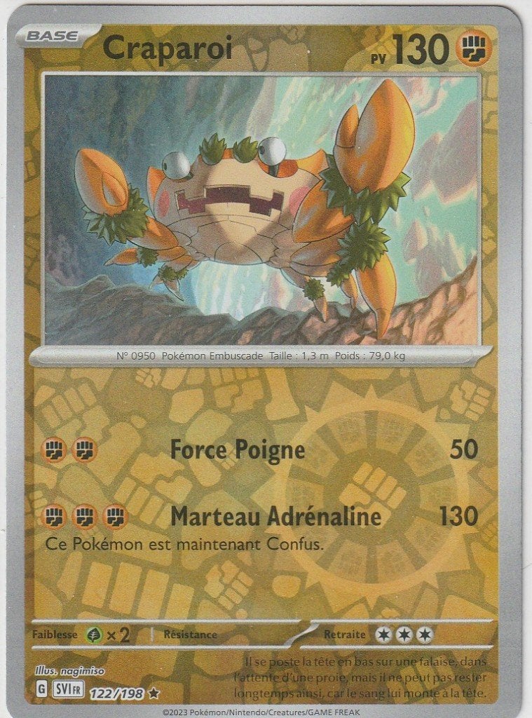 Carte pokémon Craparoi rare holo reverse, Enlèvement ou Envoi, Comme neuf