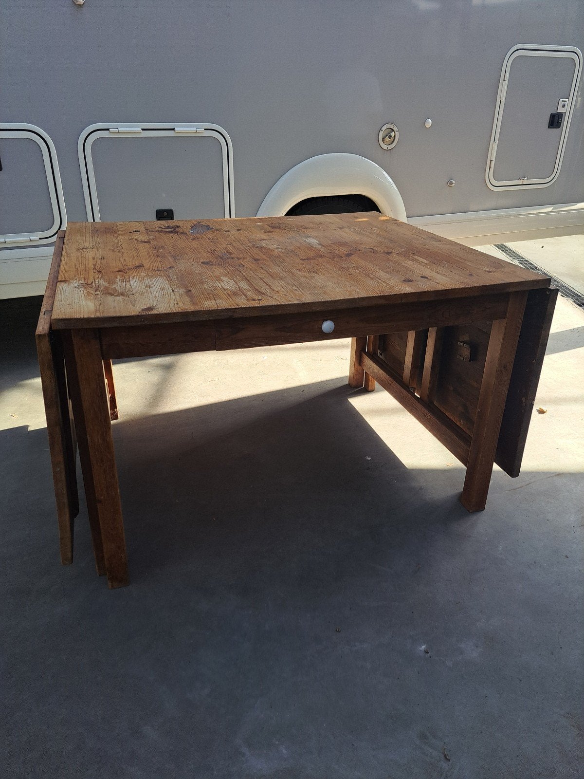 Table pliante classique en bois/table extensible - 2 tiroirs, Enlèvement ou Envoi