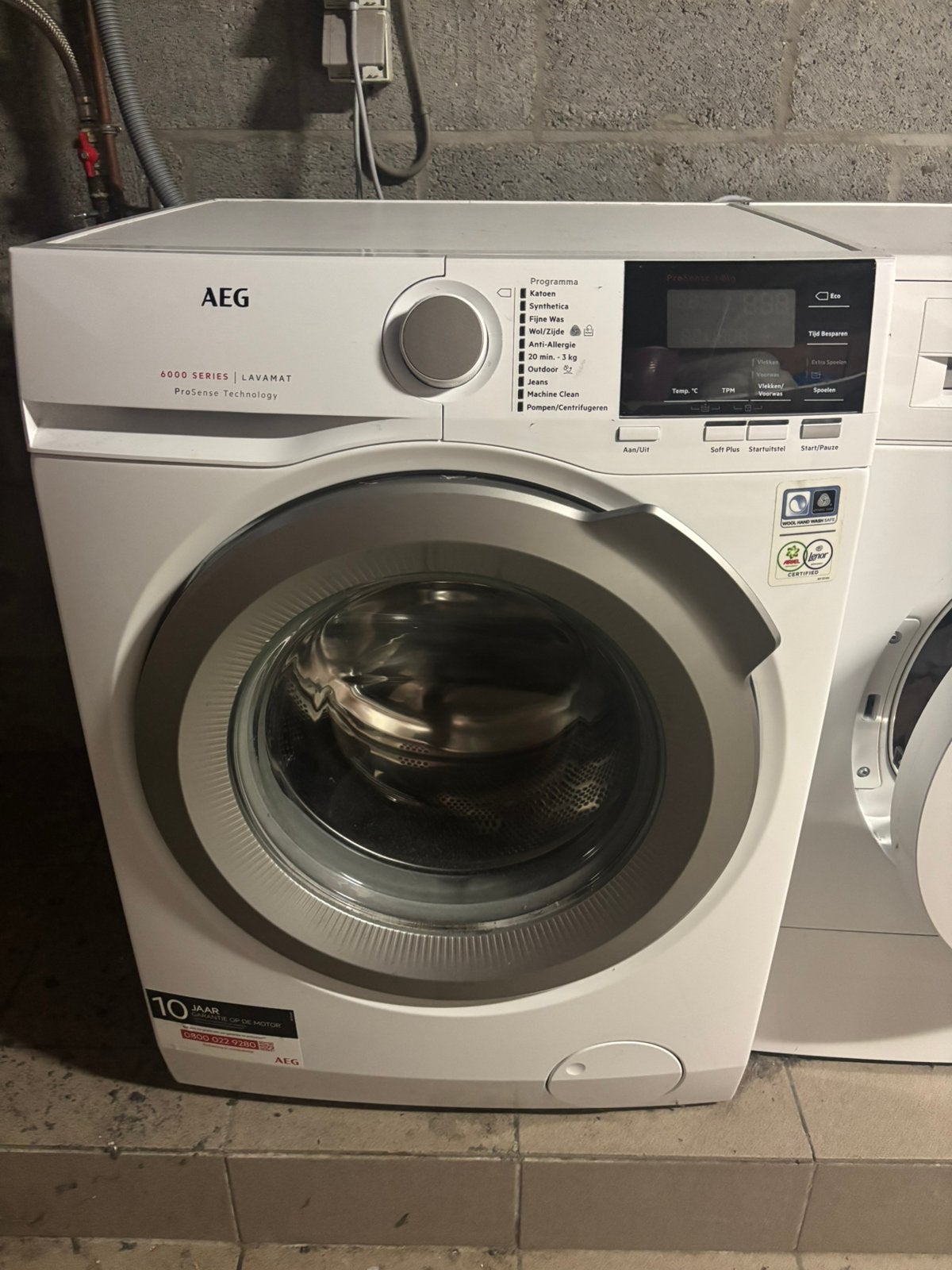 Wasmachine AEG 6000 series | LAVAMAT - ProSense, Ophalen, Handwasprogramma, 8 tot 10 kg, Voorlader