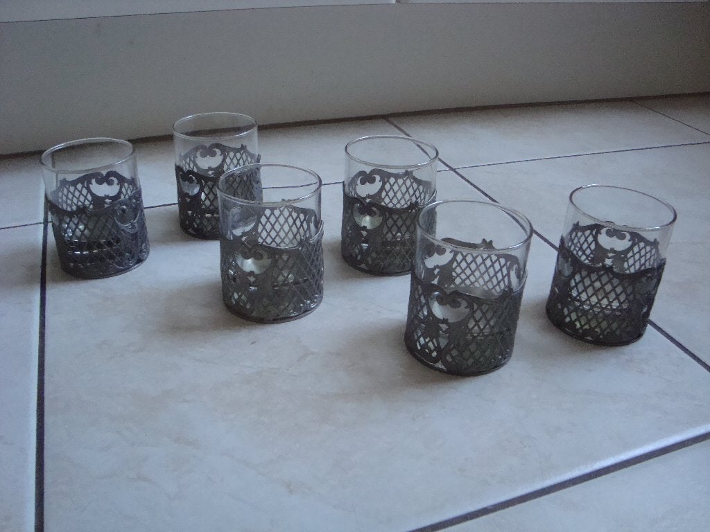 6 verres étain, Ophalen, Zo goed als nieuw, Overige typen