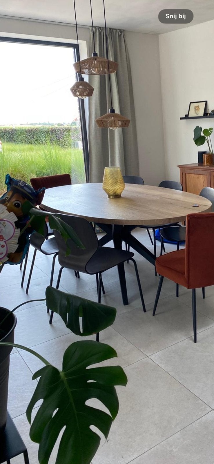 Mooie ovale eettafel 2m20, Ophalen, Zo goed als nieuw