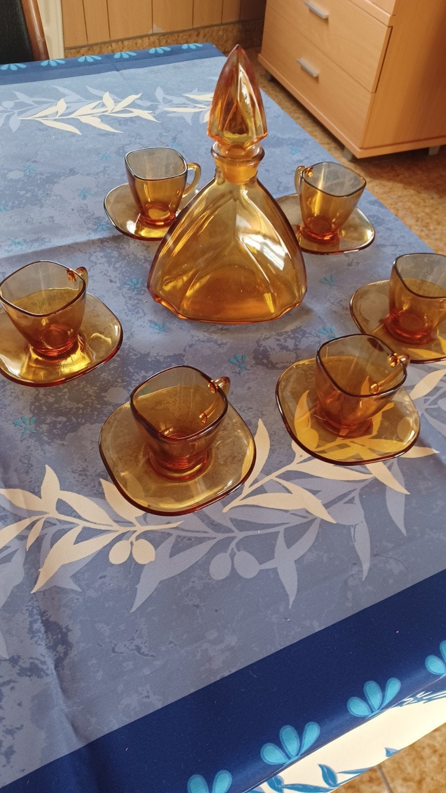 Ensemble  pour Cafe avec carafe en verre, Antiquités & Art, Enlèvement ou Envoi