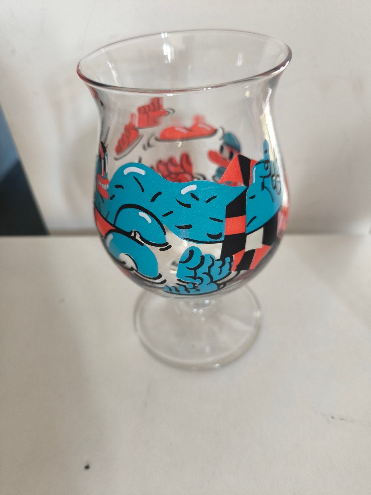 Duvel glas met hippe print van Nina Vandeweghe, Enlèvement ou Envoi, Neuf