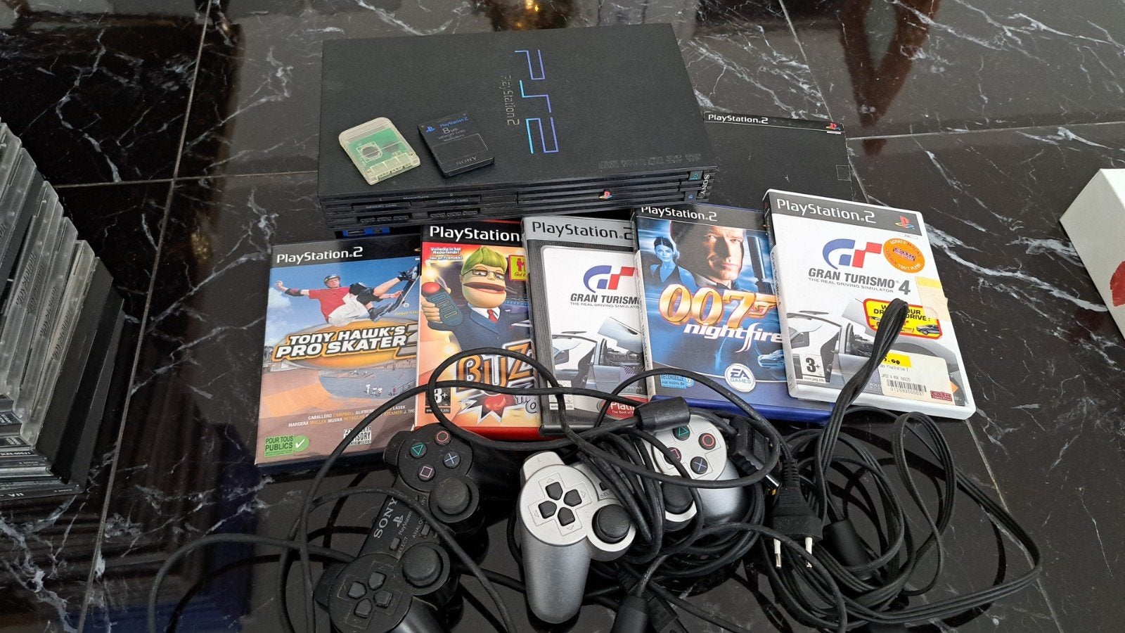 Playstation 2 met gamepad-geheugenkaartspellen, Ophalen of Verzenden, Gebruikt, Met games