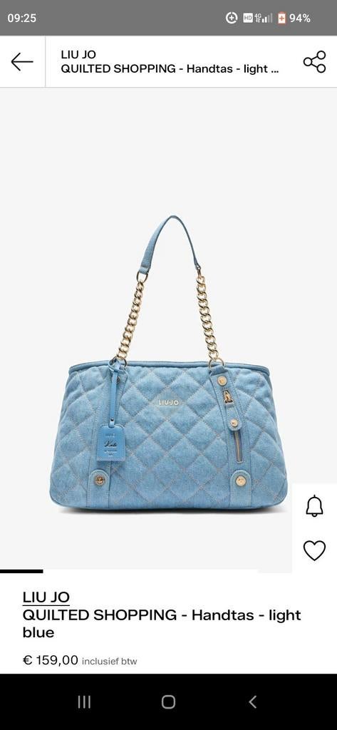 Handtas liu Jo blauw, Handtassen en Accessoires, Tassen | Damestassen, Ophalen of Verzenden, Nieuw, Blauw, Handtas