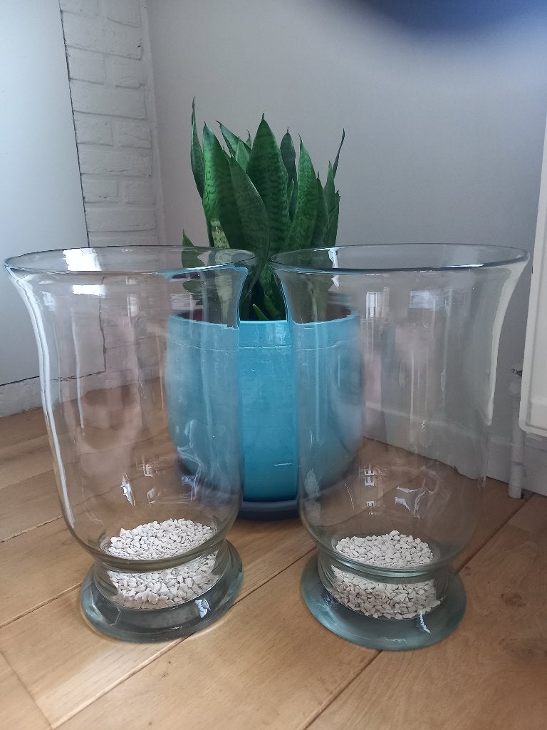 2 grote glazen vazen 40cm, Enlèvement, Verre