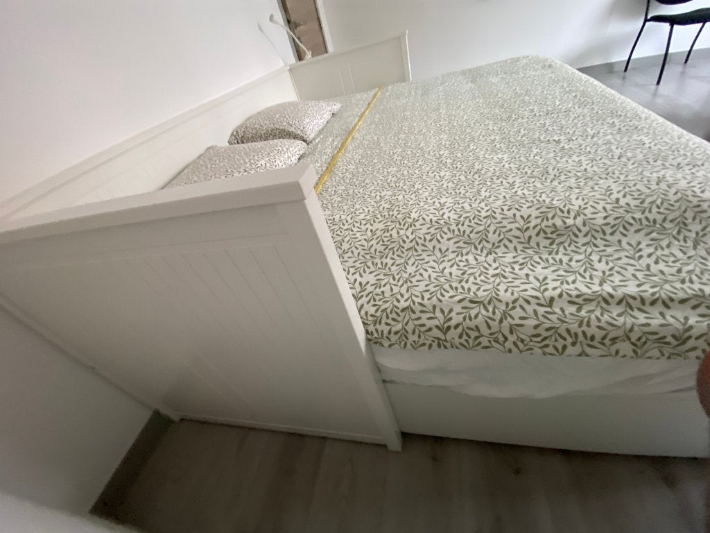 Lit convertible IKEA HEMNES 2 personnes + 2 matelas VESTERÖY, Maison & Meubles, 210 cm, Comme neuf, Enlèvement, Scandinave