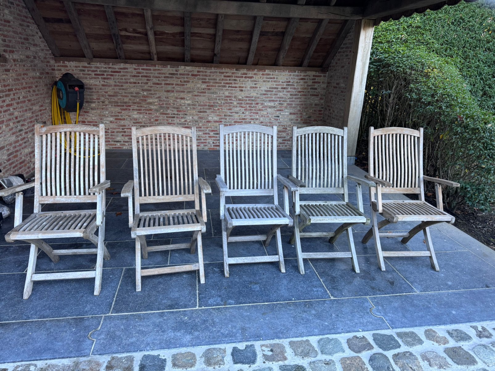 Teak stoelen, Tuin en Terras, Ophalen, Gebruikt, Teakhout