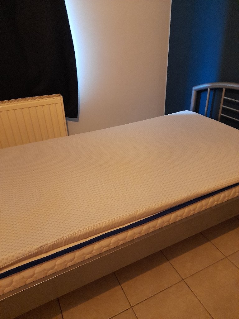 Lit 1 personne, Maison & Meubles, Chambre à coucher | Lits, 90 cm, Gris, 210 cm, Enlèvement