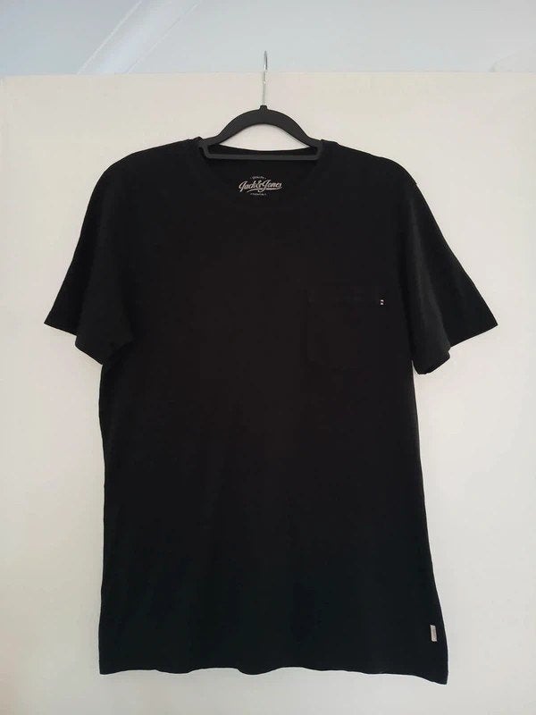 Maat M Zwarte effen t-shirt Jack&Jones, Kleding | Heren, Ophalen, Maat 48/50 (M), Zwart, Zo goed als nieuw