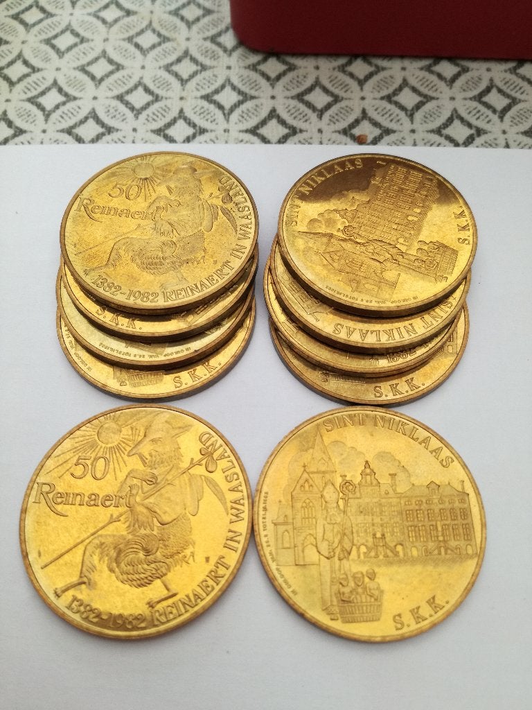 10 stuks 50 REINAERT in Waasland (600 jaar), Enlèvement, Autre, Monnaie en vrac