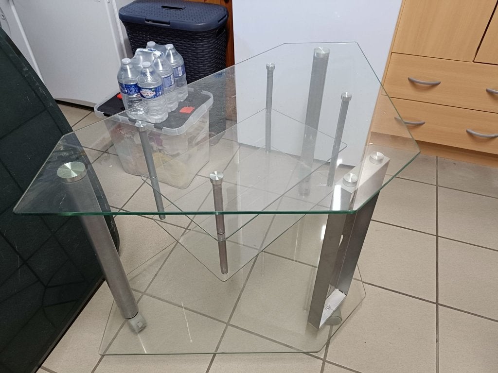 TV kast in glas, Huis en Inrichting, Ophalen, Gebruikt, 50 tot 100 cm, Glas