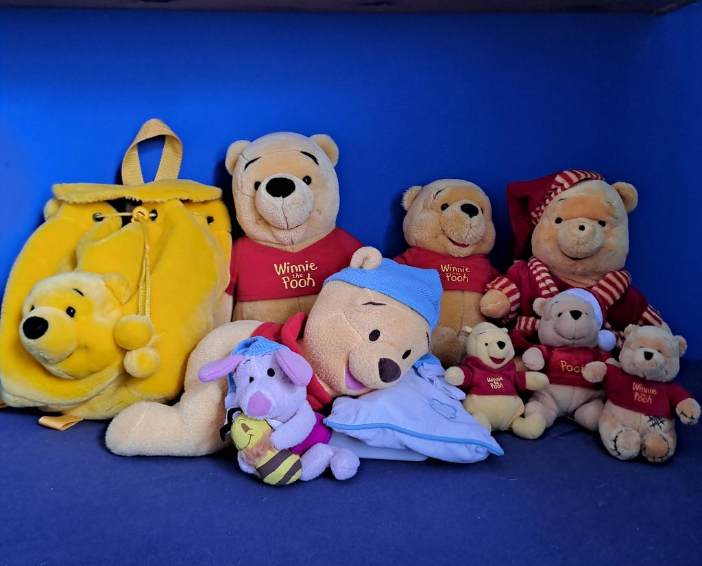 Lot 7 Winnie l'ourson et Sac à dos (Nicotoy Fisher Price), Enlèvement, Comme neuf