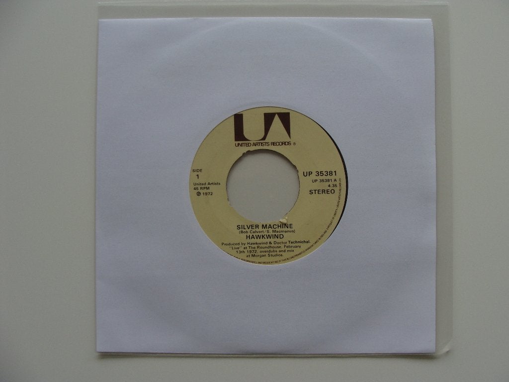 Hawkwind – Silver Machine (1972), Housse de protection extérieure, Enlèvement ou Envoi, 7 inch, Rock et Metal