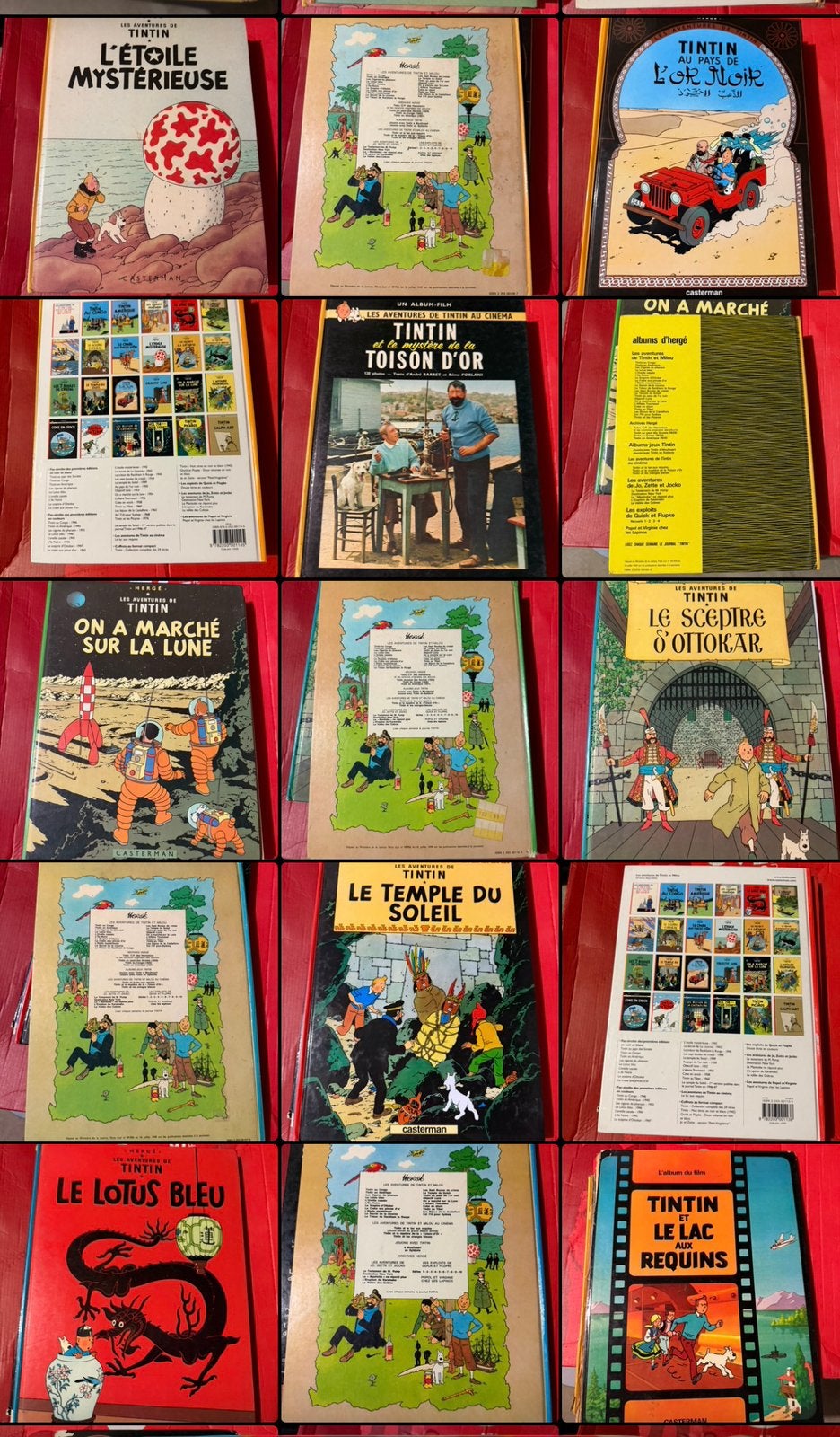 Lot de 17 bandes dessinées Tintin Casterman, Enlèvement, Utilisé
