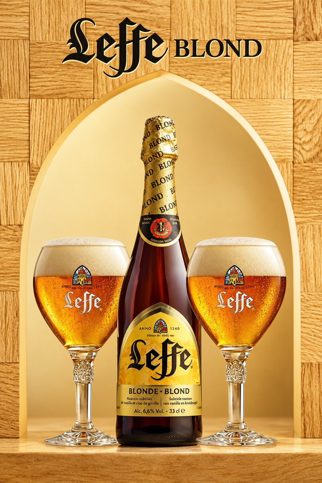 Metalen reclamebord Leffe blond bier - retro vintage mancave, Ophalen of Verzenden, Nieuw, Reclamebord, Plaat of Schild, Leffe