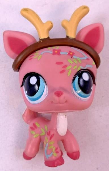 Littlest Pet Shop Hasbro LPS #1356 Hert ree Roze Postcard, Verzamelen, Poppetjes en Figuurtjes, Verzenden, Zo goed als nieuw