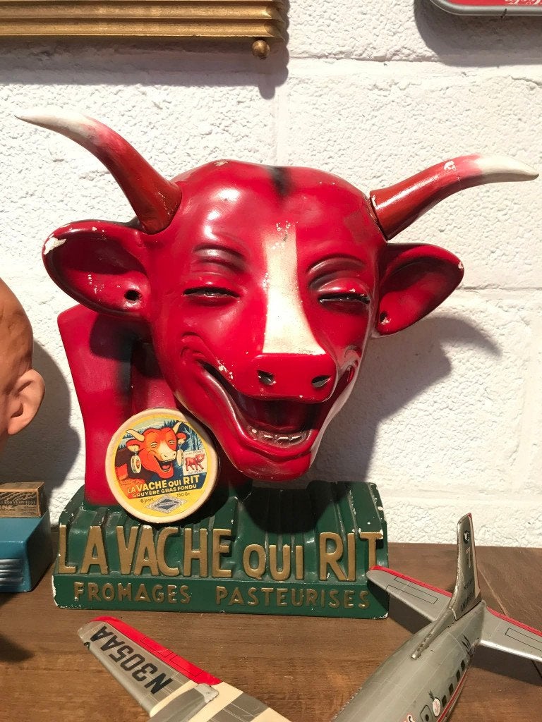 VACHE QUI RIT Plâtre publicitaire - 1935  Novita - Original, Envoi, Comme neuf