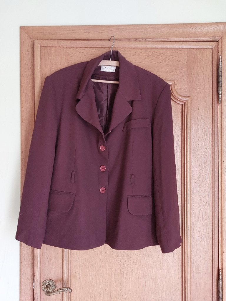 Veste bordeaux doublée T42, Kleding | Dames, Jasjes, Kostuums en Pakken, Ophalen, Kostuum of Pak, Overige kleuren, Maat 42/44 (L)