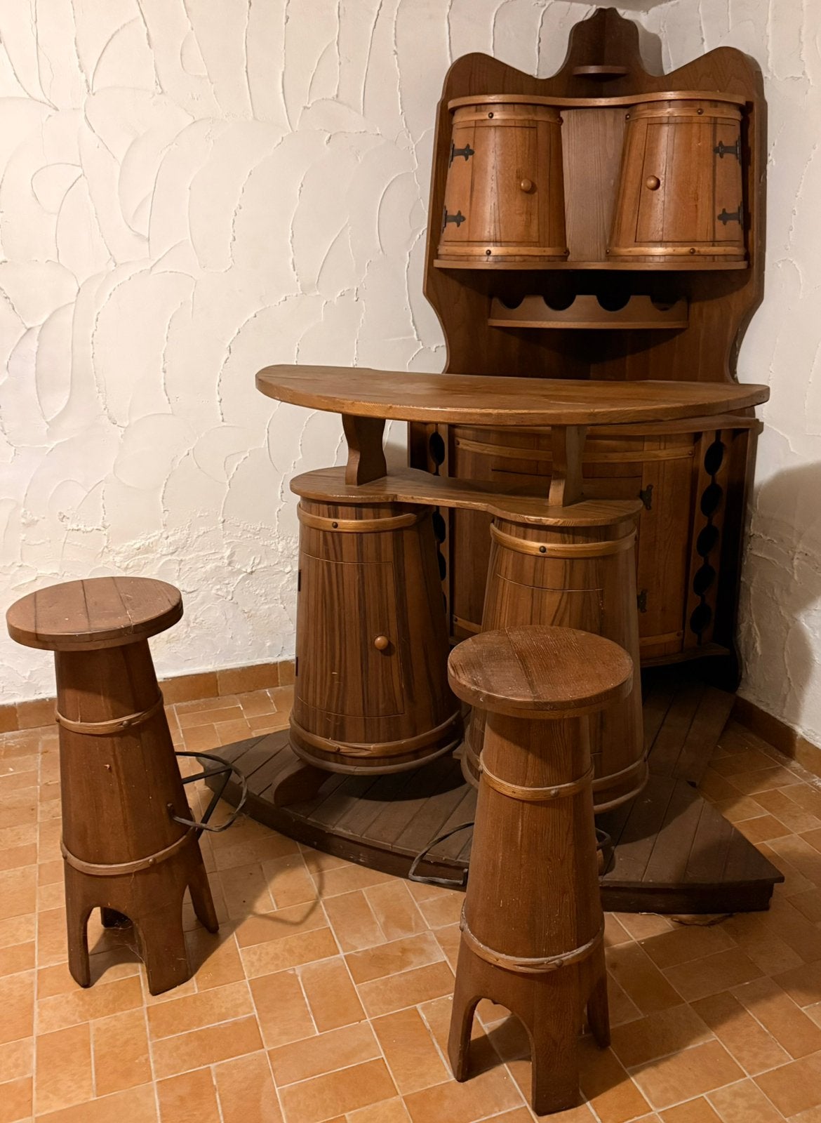 Bar en bois vintage, Enlèvement, Comme neuf