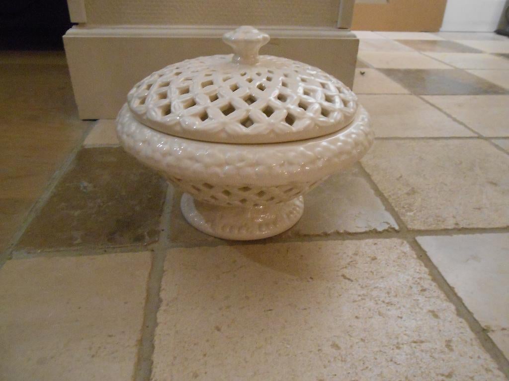 creamware geweven pot met deksel, Antiek en Kunst, Ophalen of Verzenden