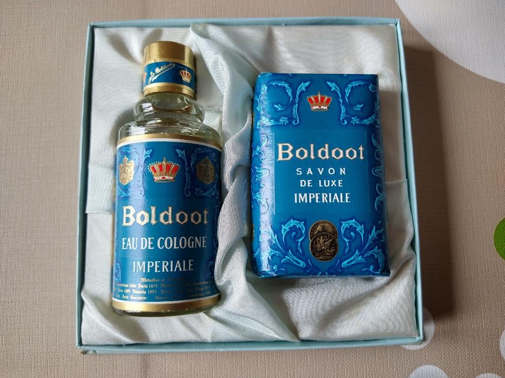Vintage -  Boldoot Eau de cologne Imperiale: flesje+zeep, Verzamelen, Ophalen