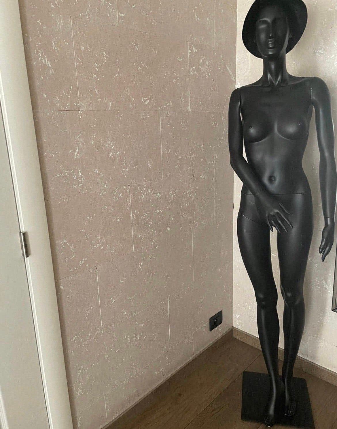 Stijlvolle zwarte etalagepaspop – 178 cm – Demonteerbaar, Ophalen, Zo goed als nieuw