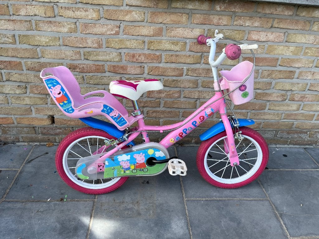Fiets peppa pig 14 inch, Enlèvement, Moins de 16 pouces, Stabilisateurs