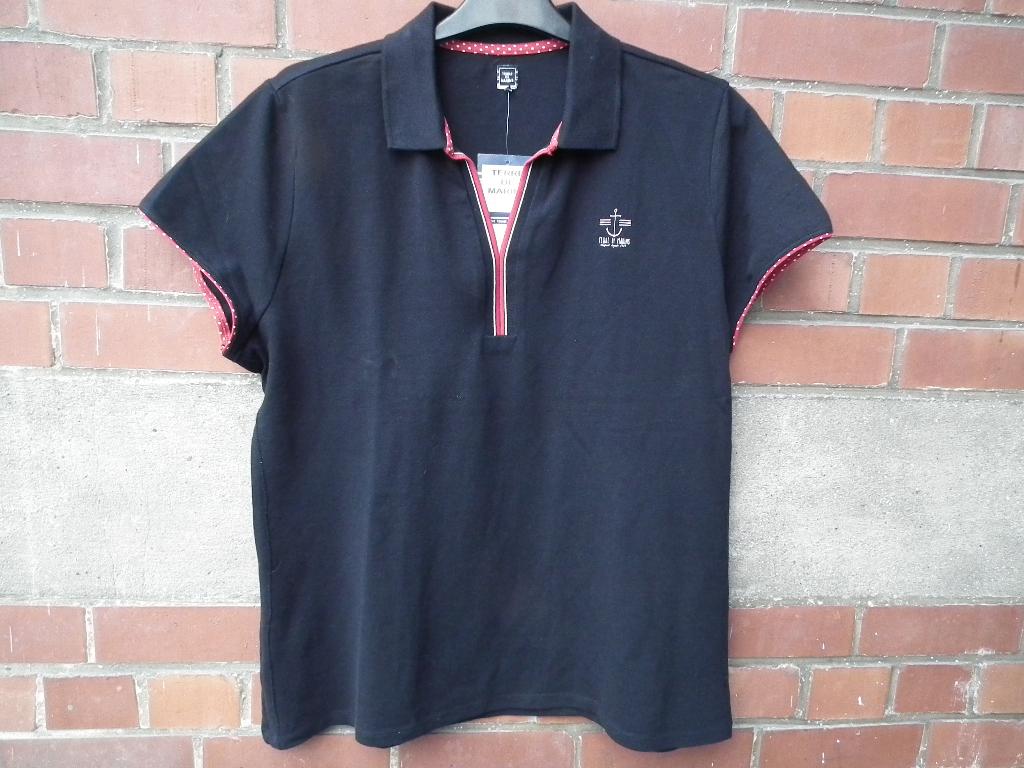 Polo marine pour femme (Terre de Marins) 46-48 (nouveau), Neuf, Taille 46/48 (XL) ou plus grande, Terre de Marins, Bleu