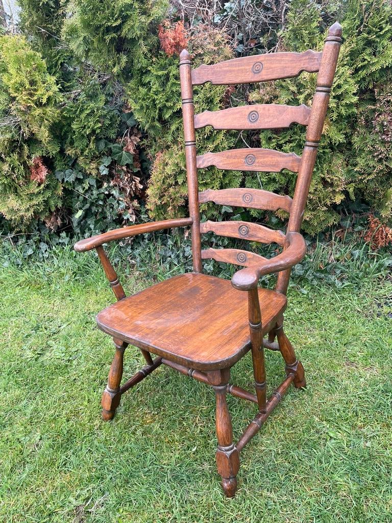 Grote fauteuil/houten stoel, Antiek en Kunst, Ophalen