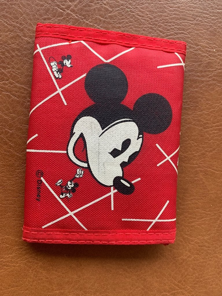 Retro Disney Mickey Mouse Portemonnee, Enlèvement ou Envoi, Utilisé, Rouge