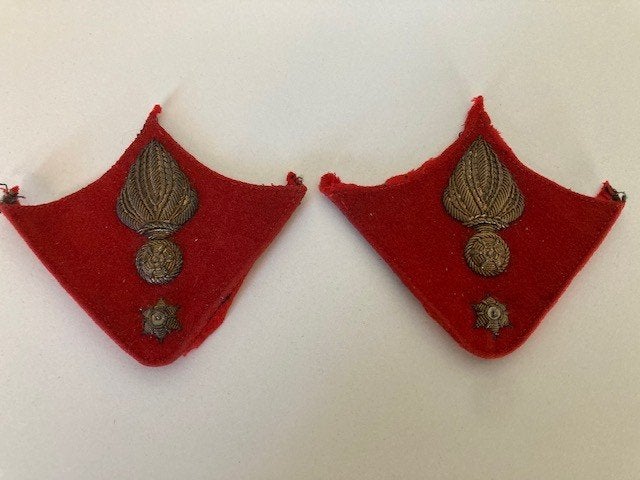 set kraagspiegels Onderluitenant Grenadiers, Ophalen of Verzenden, Landmacht, Embleem of Badge