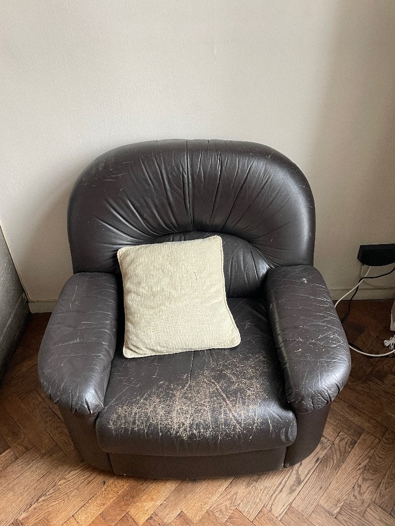 Fauteuil, Huis en Inrichting, Ophalen, Gebruikt, 75 tot 100 cm, Leer