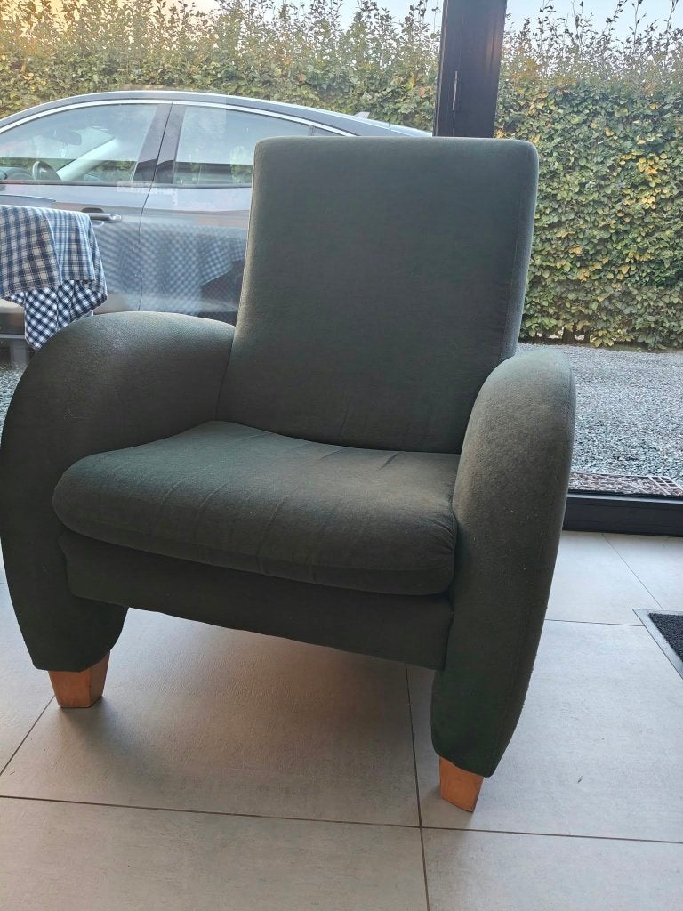 eenzit zetel (2 stuks), Huis en Inrichting, Ophalen, Gebruikt, Eenpersoons, Rechte bank