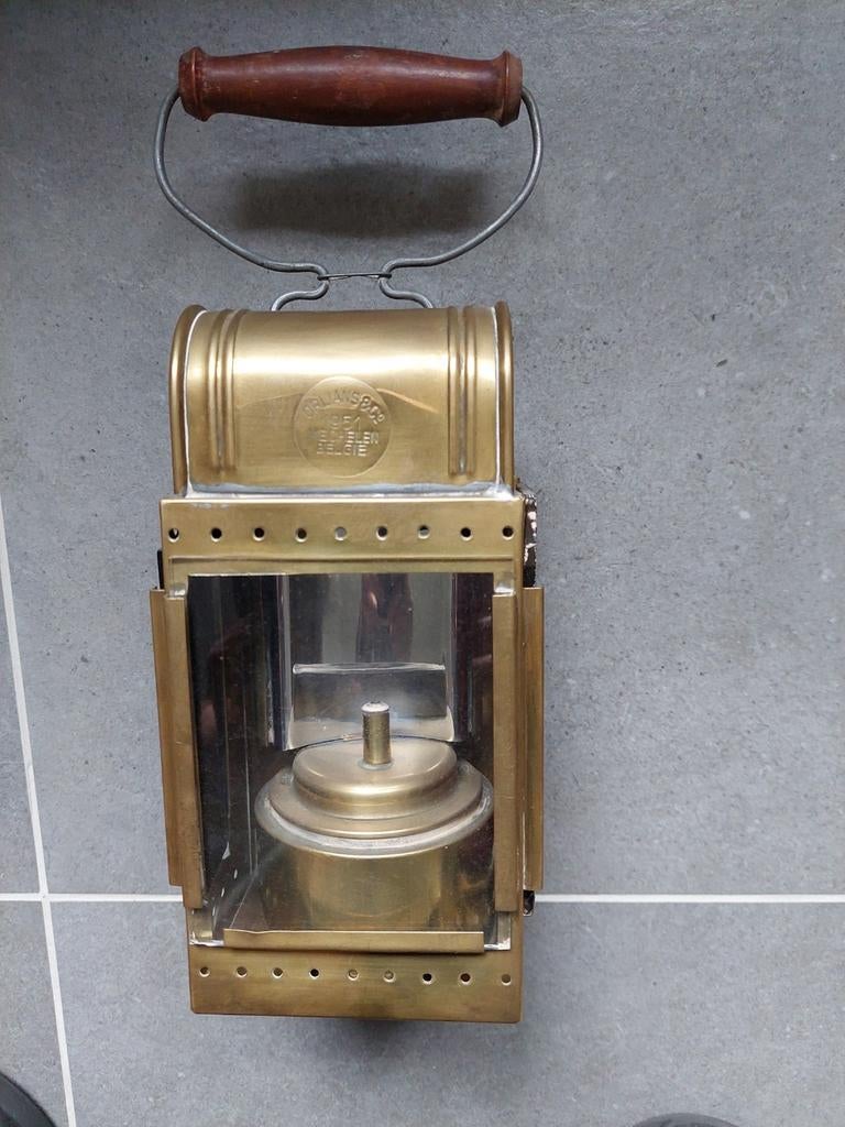 Lamp koper belgische spoorwegen 1951, Antiek en Kunst, Ophalen, Koper
