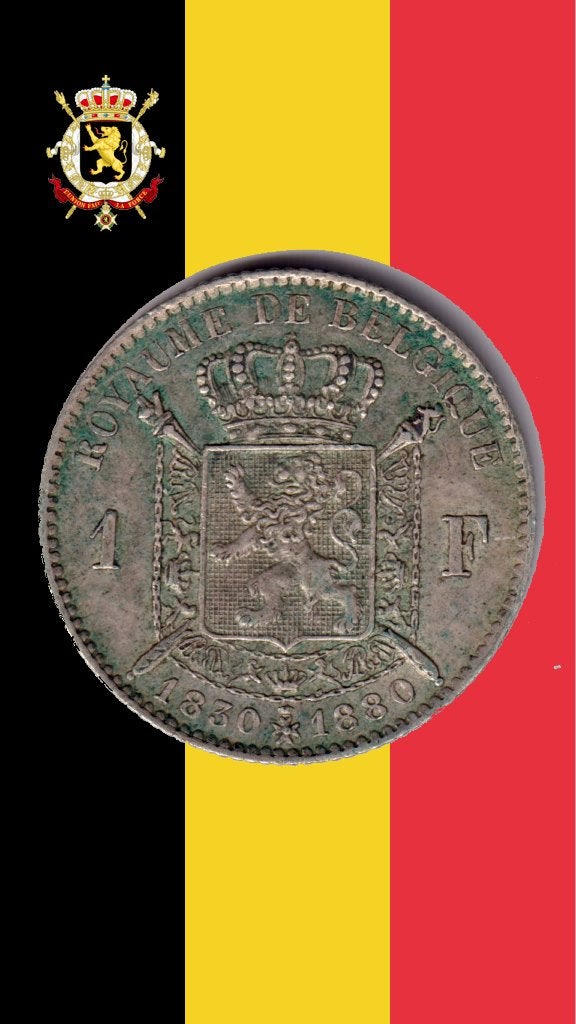 VARIANTE : 1 franc 1880 FR (croix incomplète) - Léopold II, Enlèvement ou Envoi, Monnaie en vrac, Argent, Argent