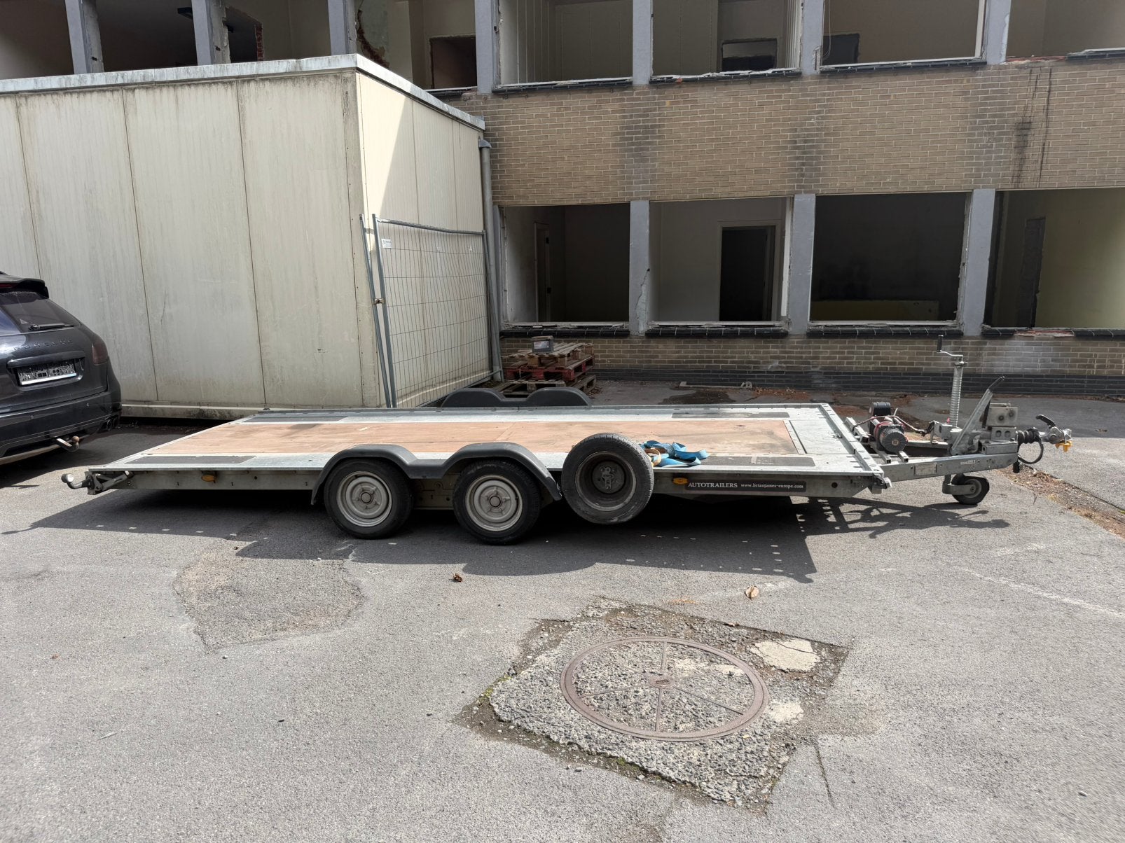 Autotrailer brain james lage lange met winche, Ophalen, Gebruikt