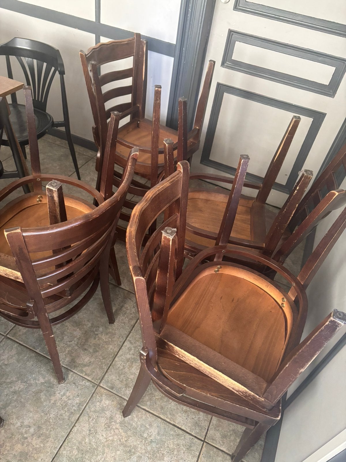 Lot de 16 chaises de café, Brun, Enlèvement, Bois, Cinq, Six Chaises ou plus