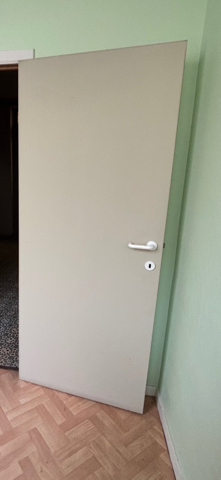 Feuille de porte intérieure blanche– avec serrure et poignée, Autres matériaux, Enlèvement, Comme neuf, Intérieur