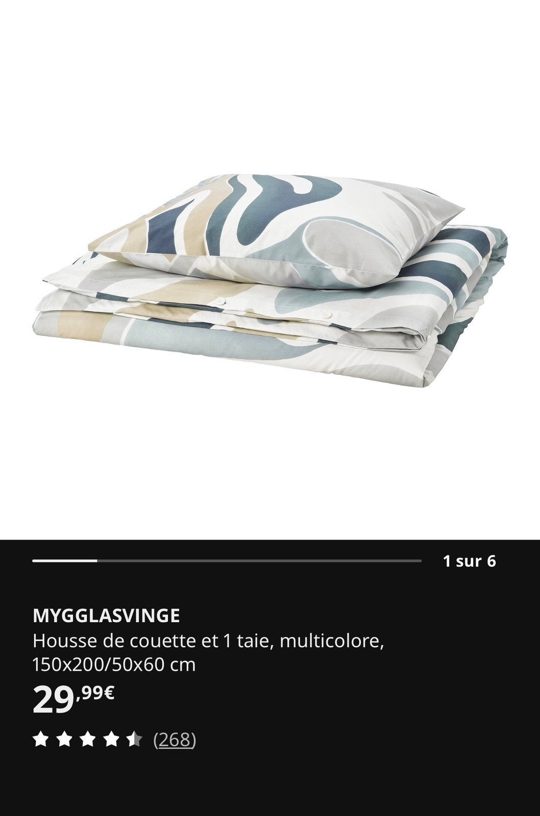 Couette et deux housses+taie Ikea, Maison & Meubles, Enlèvement, Comme neuf, Textile