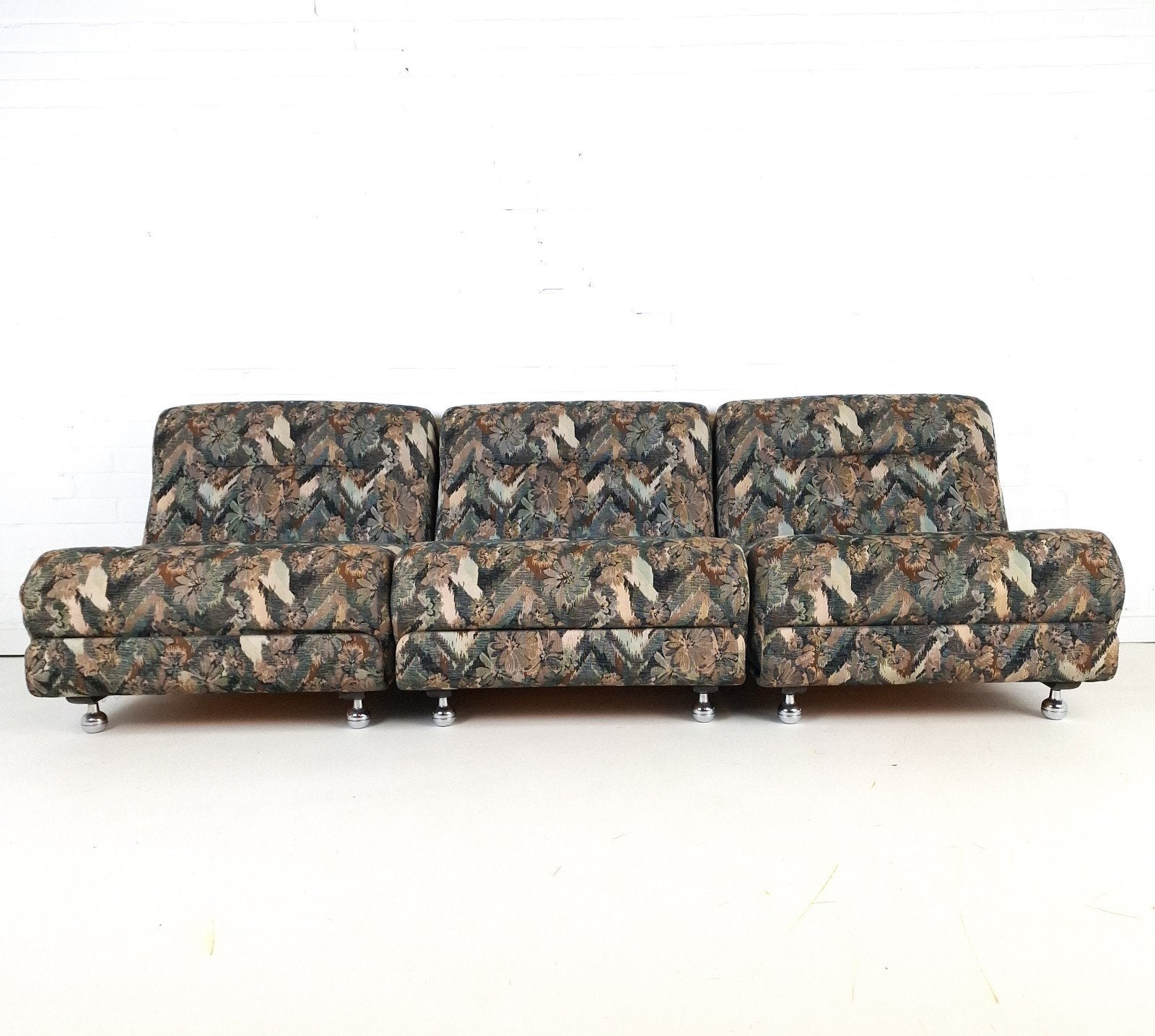 Vintage modulaire bank 3 delig mid century modern design, Antiek en Kunst, Ophalen