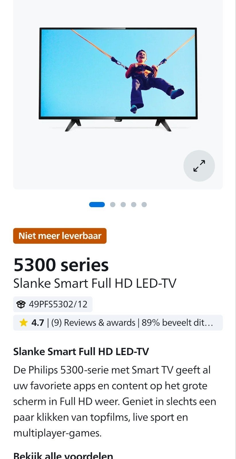 Téléviseur intelligent Philips 49 pouces, Enlèvement, Philips, Smart TV