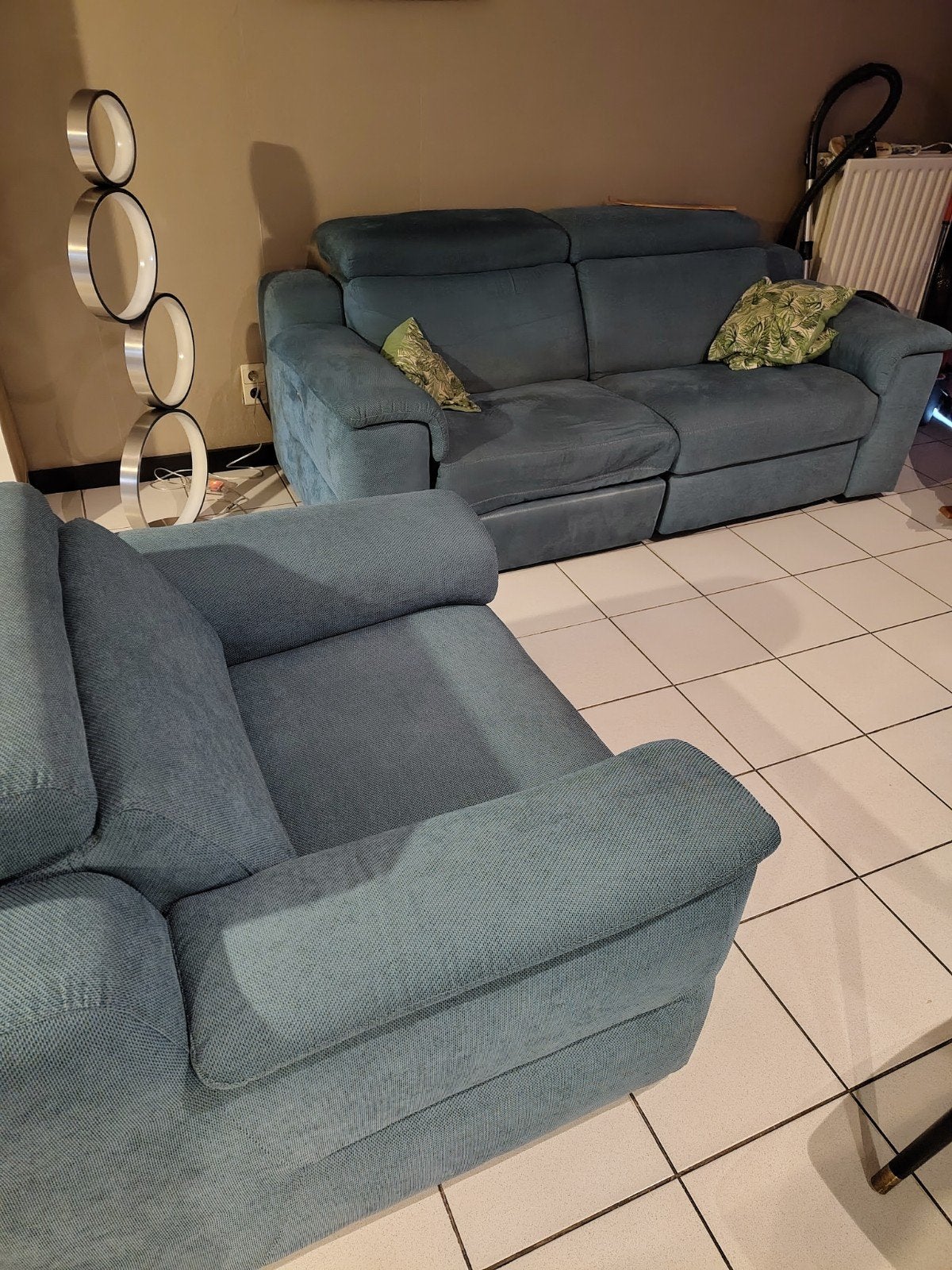 2 groene zetels 2 zit met dubbele relax en 1 zit, Enlèvement