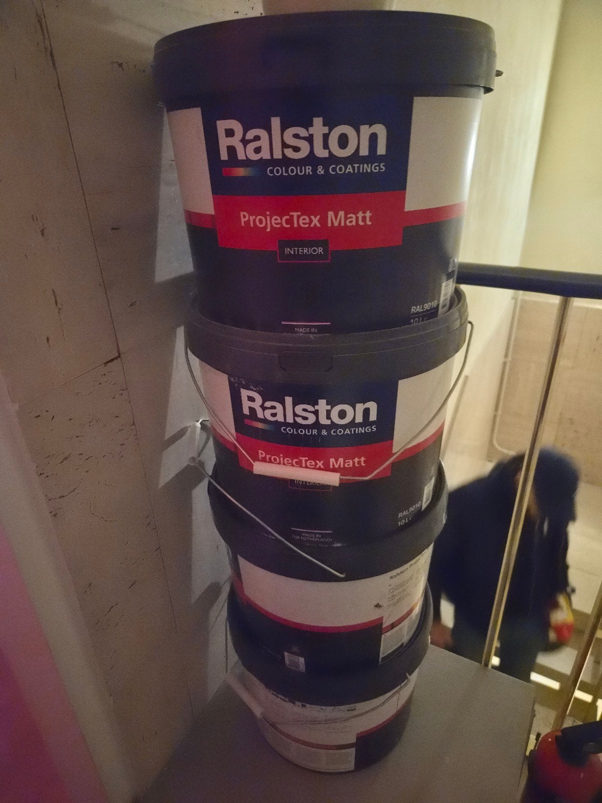 Peinture mate Ralston ProjectEx, 10 L, blanche, Bricolage & Construction, Neuf, Enlèvement ou Envoi, 10 à 15 litres, Peinture