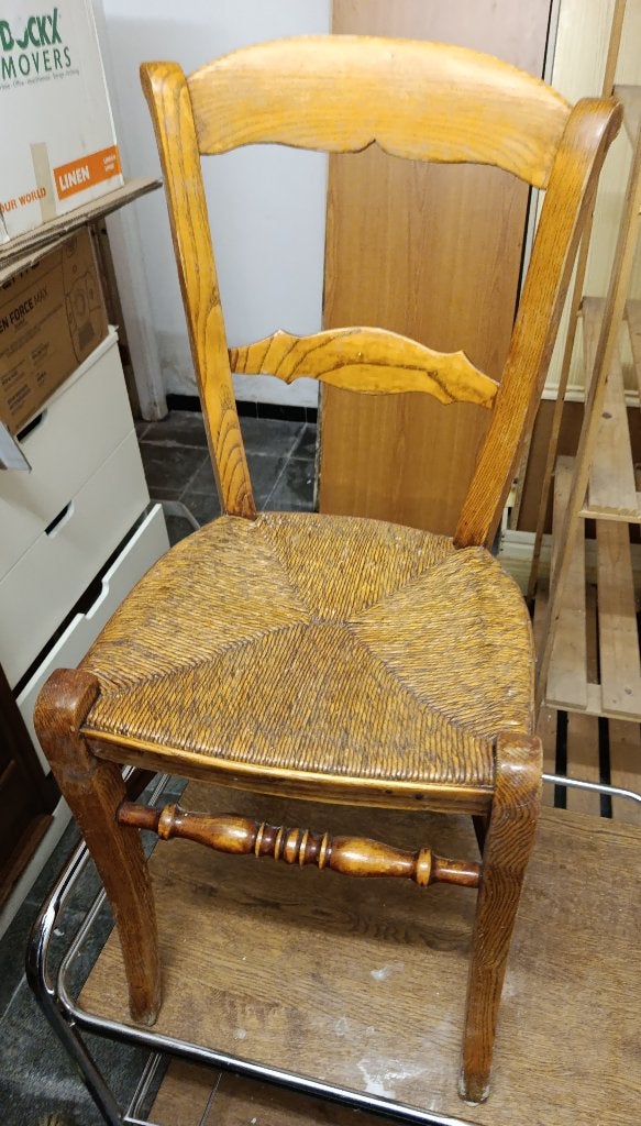 2 chaise paillage, Enlèvement, Utilisé, Bois, Deux